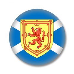 Schottland Flagge mit Wappen Button