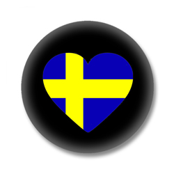 Schweden Button - Flagge als Herz