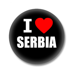 Serbien Ansteckbutton — I love Serbia
