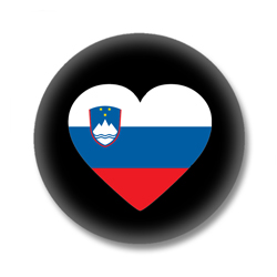 Slowenien Button - Flagge als Herz