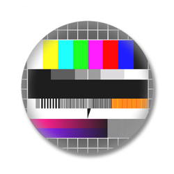 Testbild - 80er Jahre Button Badge / Ansteckbutton
