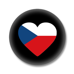 Tschechien Button - Flagge als Herz