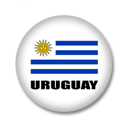 Uruguay Button — Uruguay Flagge auf weißem Hintergrund