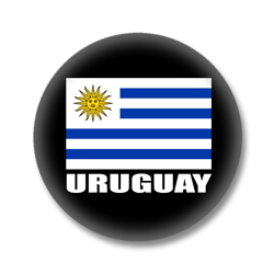 Uruguay Button — Uruguay Flagge auf schwarzem Hintergrund
