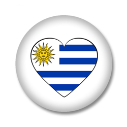 Uruguay Button — Flagge von Uruguay in Herzform