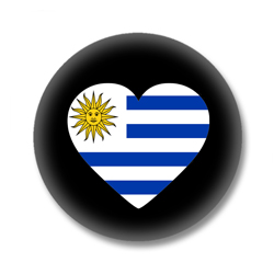 Uruguay Button — Flagge von Uruguay als Herz