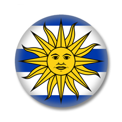 Uruguay Button — Flagge mit Inkasonne