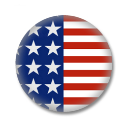 USA Button — Stars and Stripes