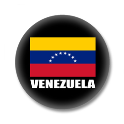 Venezuela Button — Venezuela Flagge auf schwarzem Hintergrund