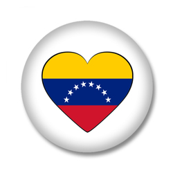 Venezuela Button — Flagge von Venezuela in Herzform