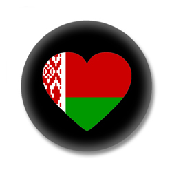 Weißrussland Button - Flagge als Herz