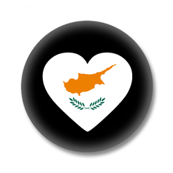 Zypern Button - Flagge als Herz